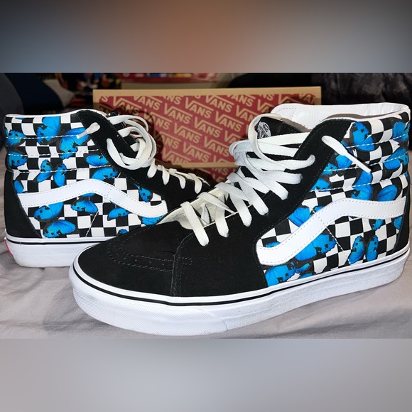 Men’s Blue Butterfly Vans - Picture 1 of 7